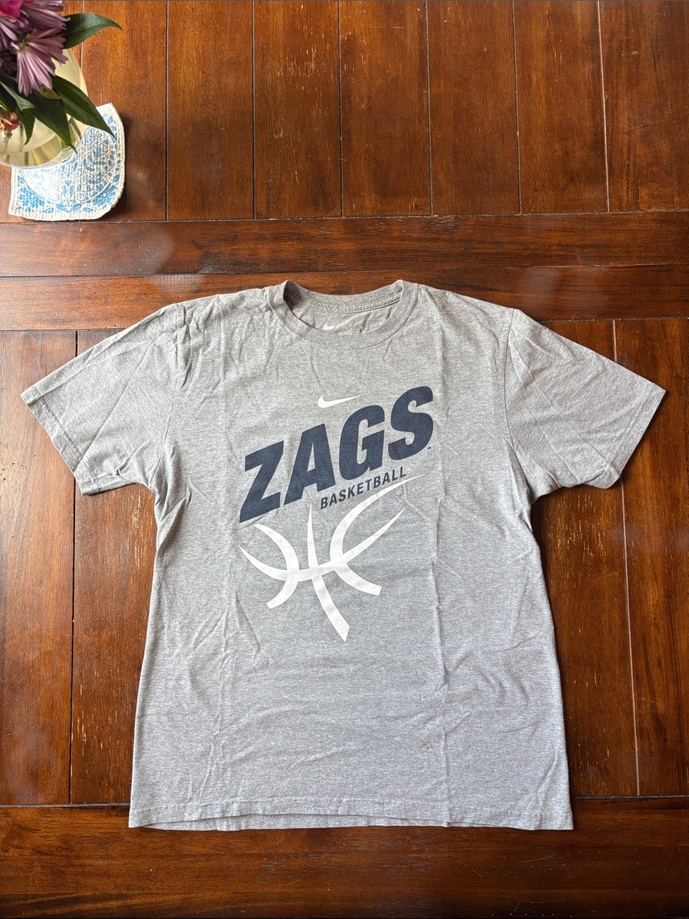 Nike Gray and Navy ZAGS Basketball Tee
